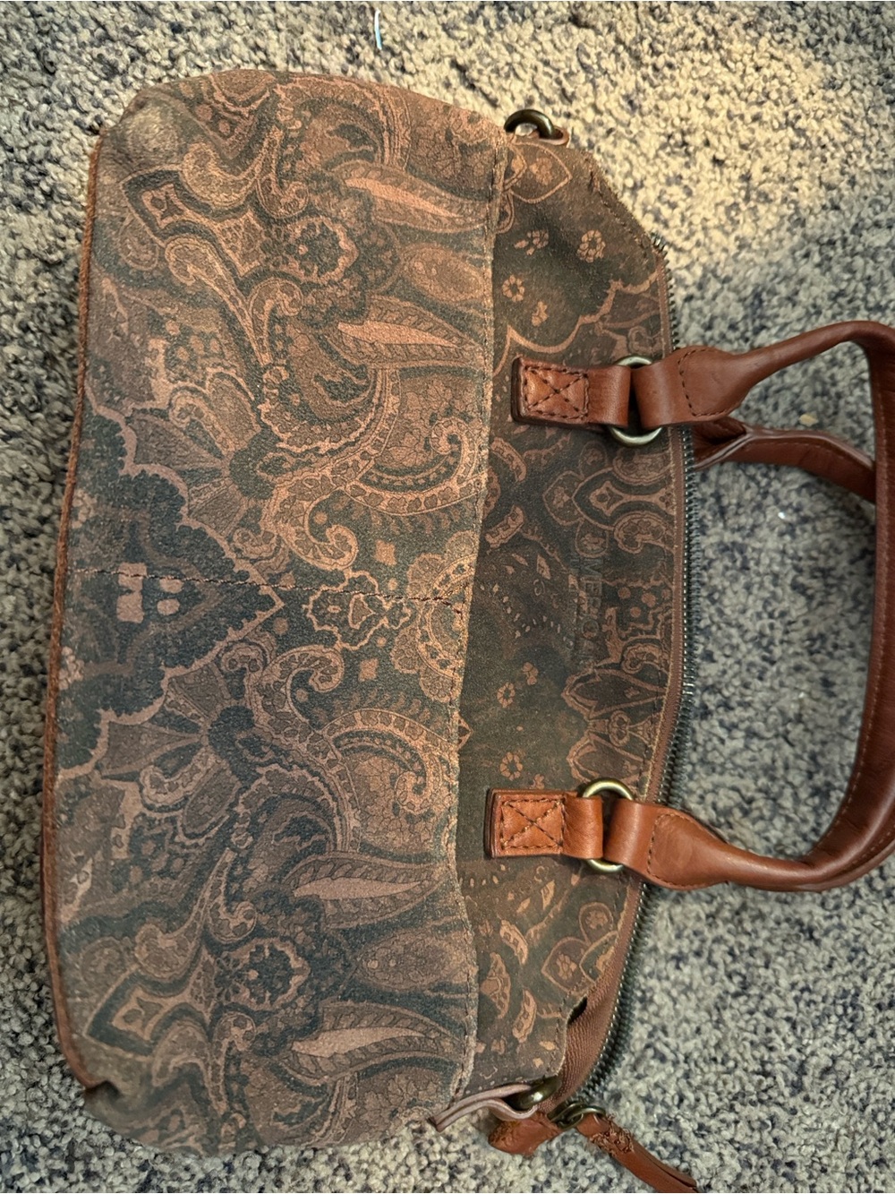 Brown Paisley-Print Women’s Shoulder Bag